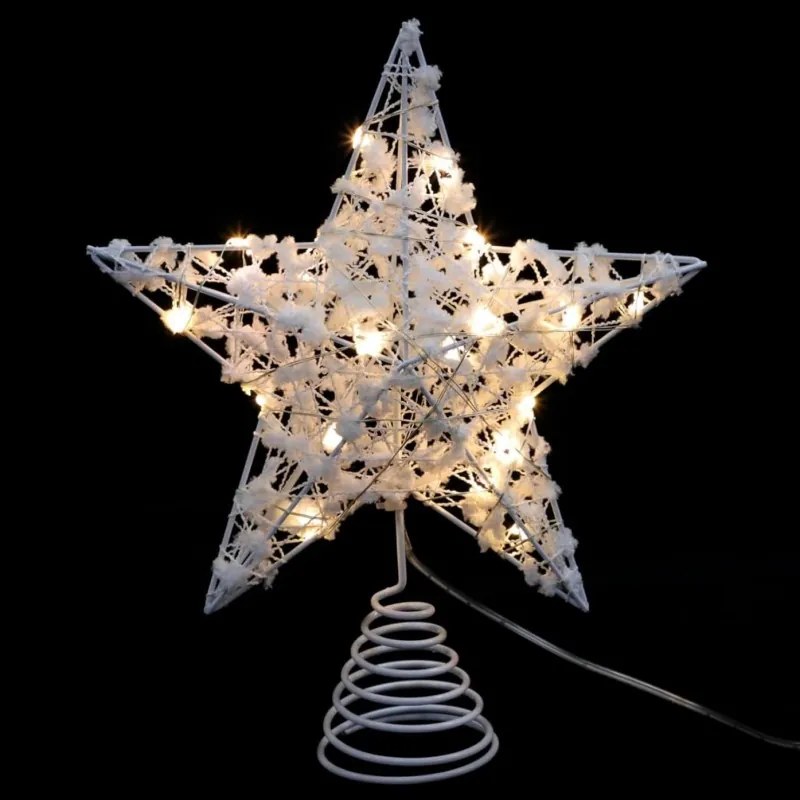 LED világító csillag karácsonyfára WHITE STAR 25 cm, fehér