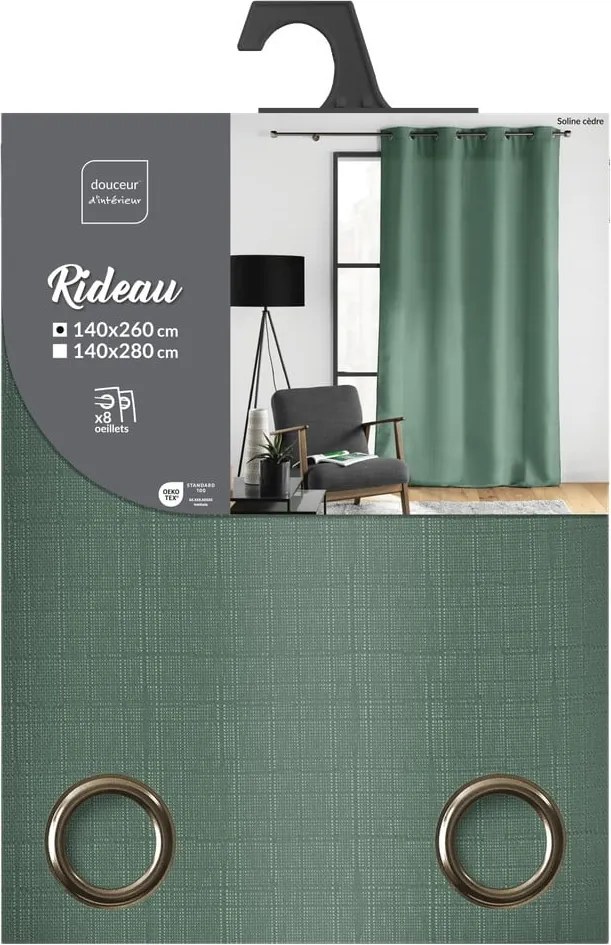 Zöld függöny 140x260 cm Soline – douceur d'intérieur