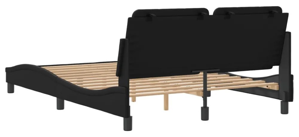 fekete műbőr ágykeret matrac nélkül Zadar 140 x 190 cm