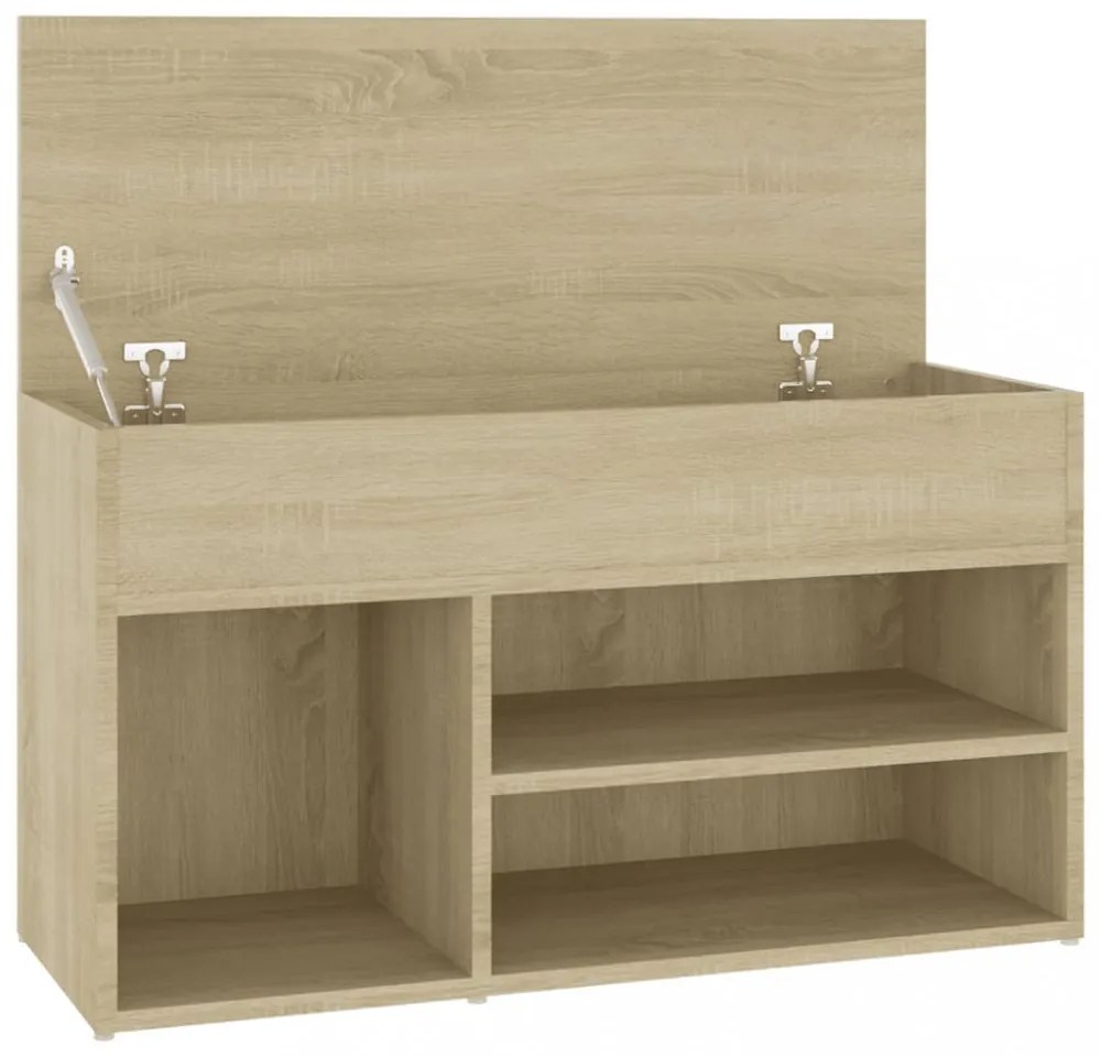 sonoma tölgy színű szerelt fa cipőtároló pad 80 x 30 x 45 cm