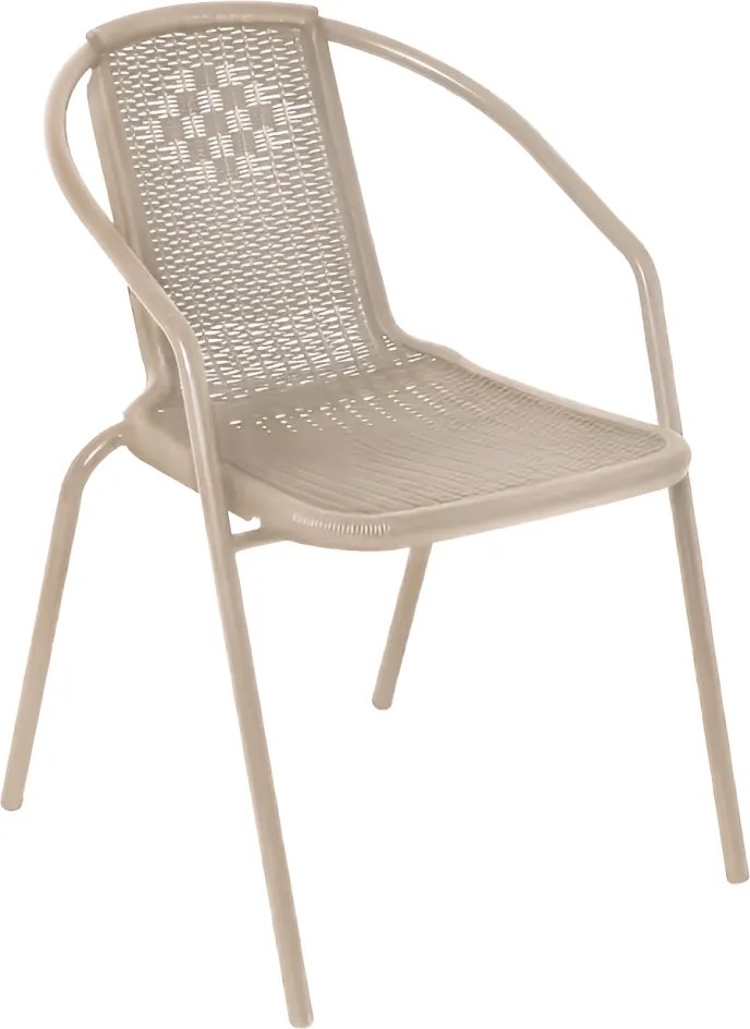 Kerti rakásolható szék, champagne, acél/műanyag, FRENY