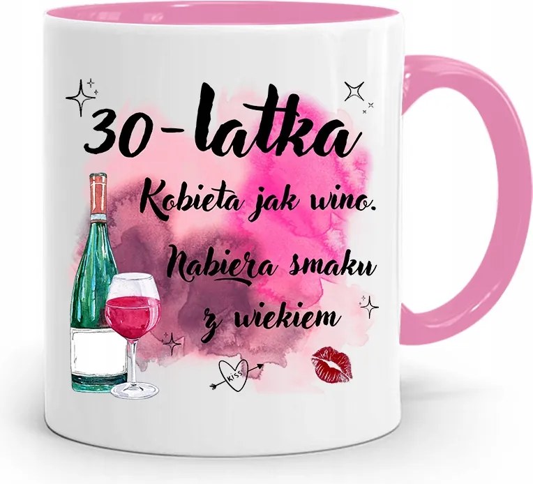 Születésnapra 30 30. 30-as Bögre Rózsaszín Ajándék fényképes nyomattal