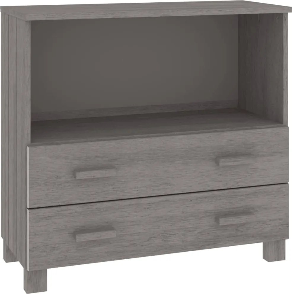 vidaXL HAMAR világosszürke tömör fenyőfa tálalószekrény 85x35x80 cm