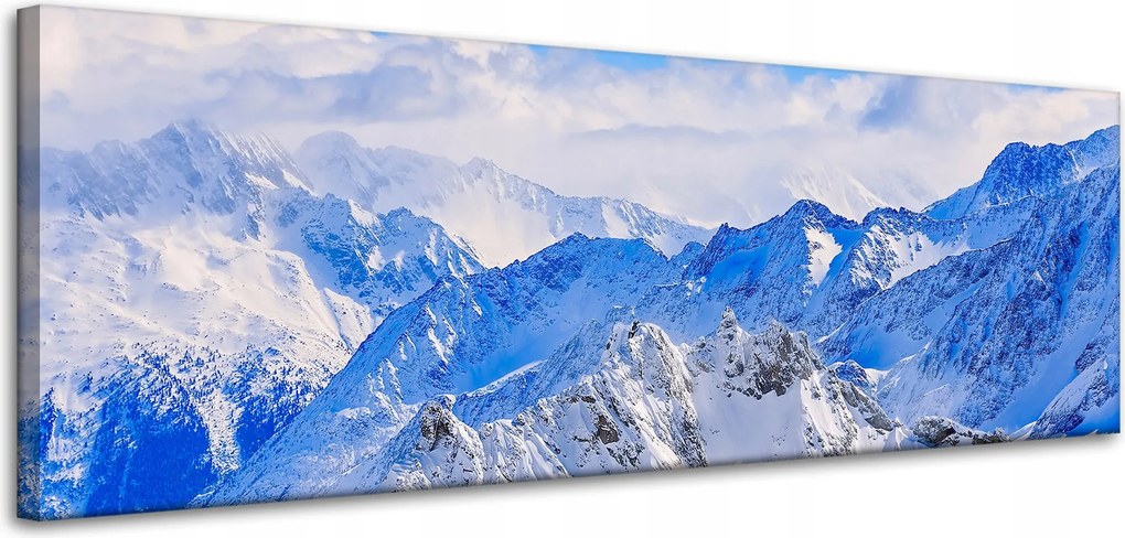 Vászonkép Természet Hegycsúcsok és tenger 120x40