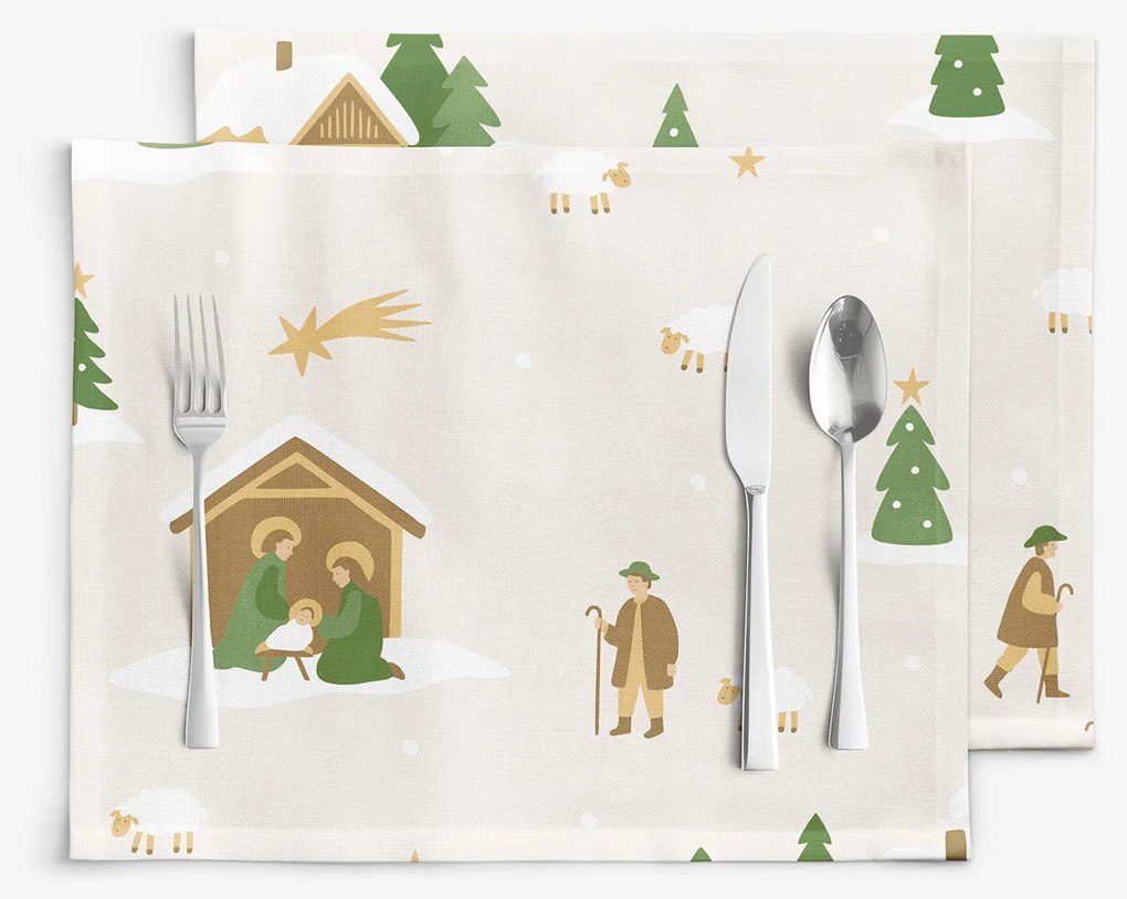 Goldea karácsonyi pamut reggeliző alátét - karácsonyi dalok - 2db 30 x 40 cm