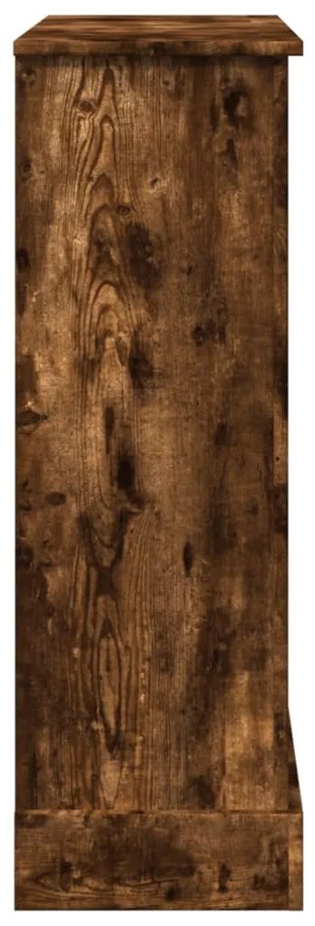 füstös tölgy színű szerelt fa kandallóburkolat 90 x 30 x 90 cm