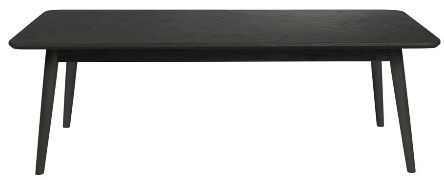 Fekete dohányzóasztal tölgyfa dekoros asztallappal 60x120 cm Fabio – White Label