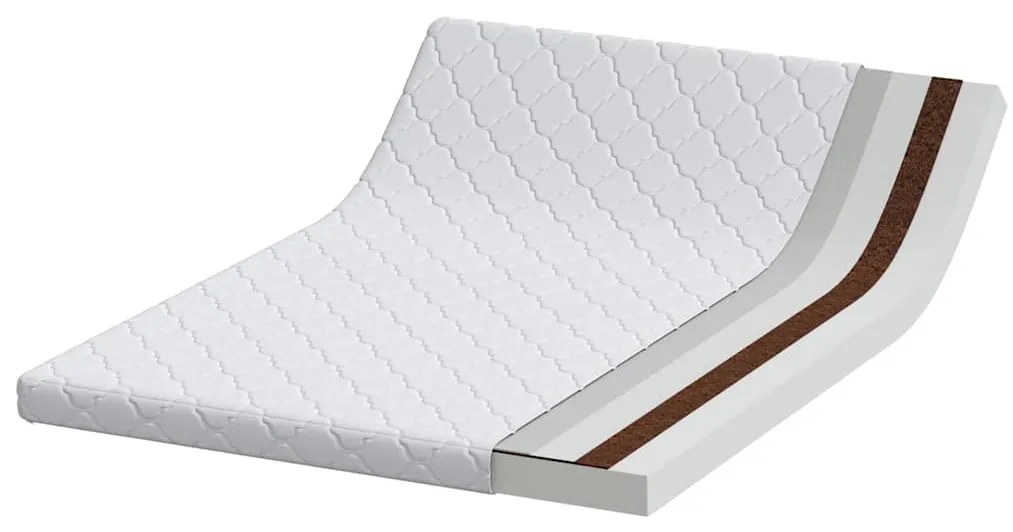 Matrac Kókuszréteggel Fehér 190 x 140 cm PU hab