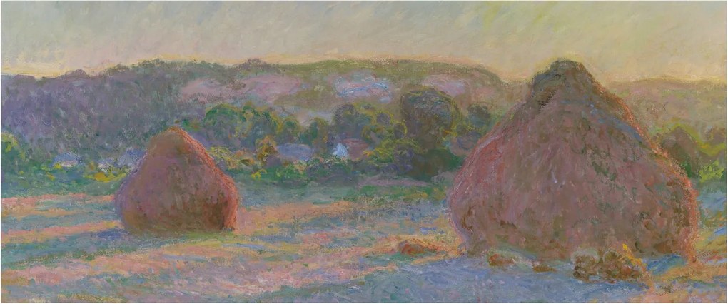 Kép - Claude Monet, Stacks of Wheat (End of Summer) , reprodukciók (120x50 cm)