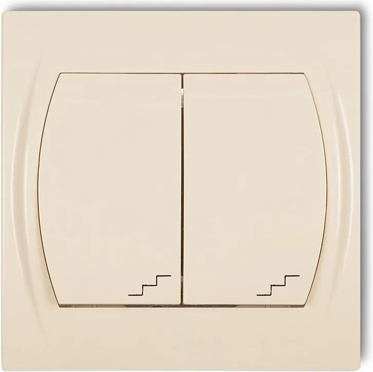 Lépcsőkapcsoló dupla bézs 1LWP-33 Logo Karlik