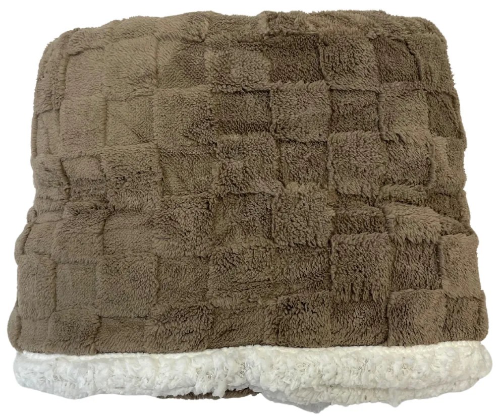 Luxus báránytakaró sötétbarna mikroplüssből 200x230cm TiaHome