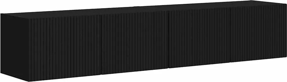 vidaXL TV Fali Szekrény 2 pcs Fekete 60 x 31 x 29.5 cm Faanyag