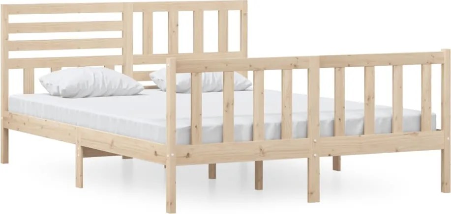 vidaXL tömör fa ágykeret 150 x 200 cm (King Size)