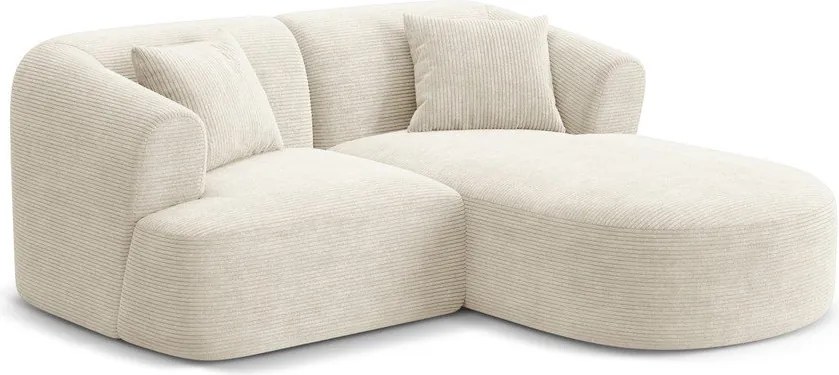 Bézs kordbársony sarokkanapé (jobb oldali-heverő résszel) Campi – Cosmopolitan Design