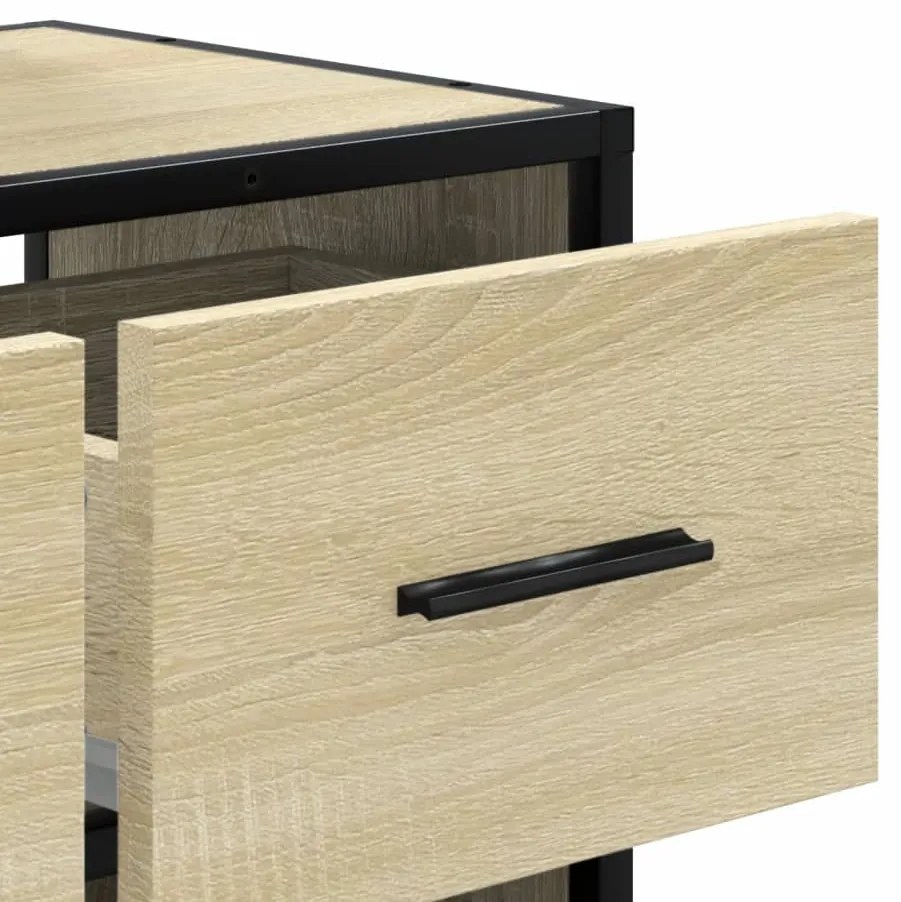 sonoma tölgy színű szerelt fa és fém TV-szekrény 60x31x39,5 cm