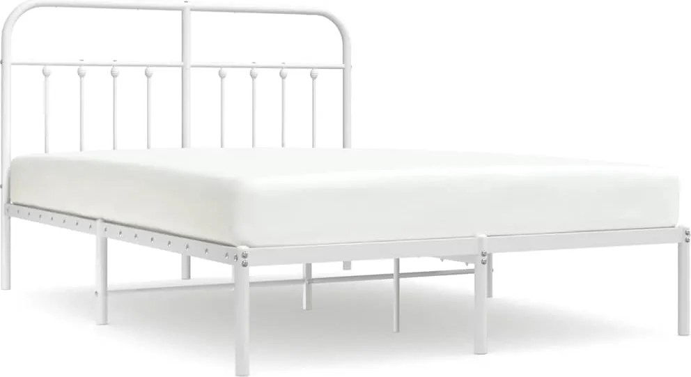 vidaXL fehér fém ágykeret fejtámlával 135 x 190 cm
