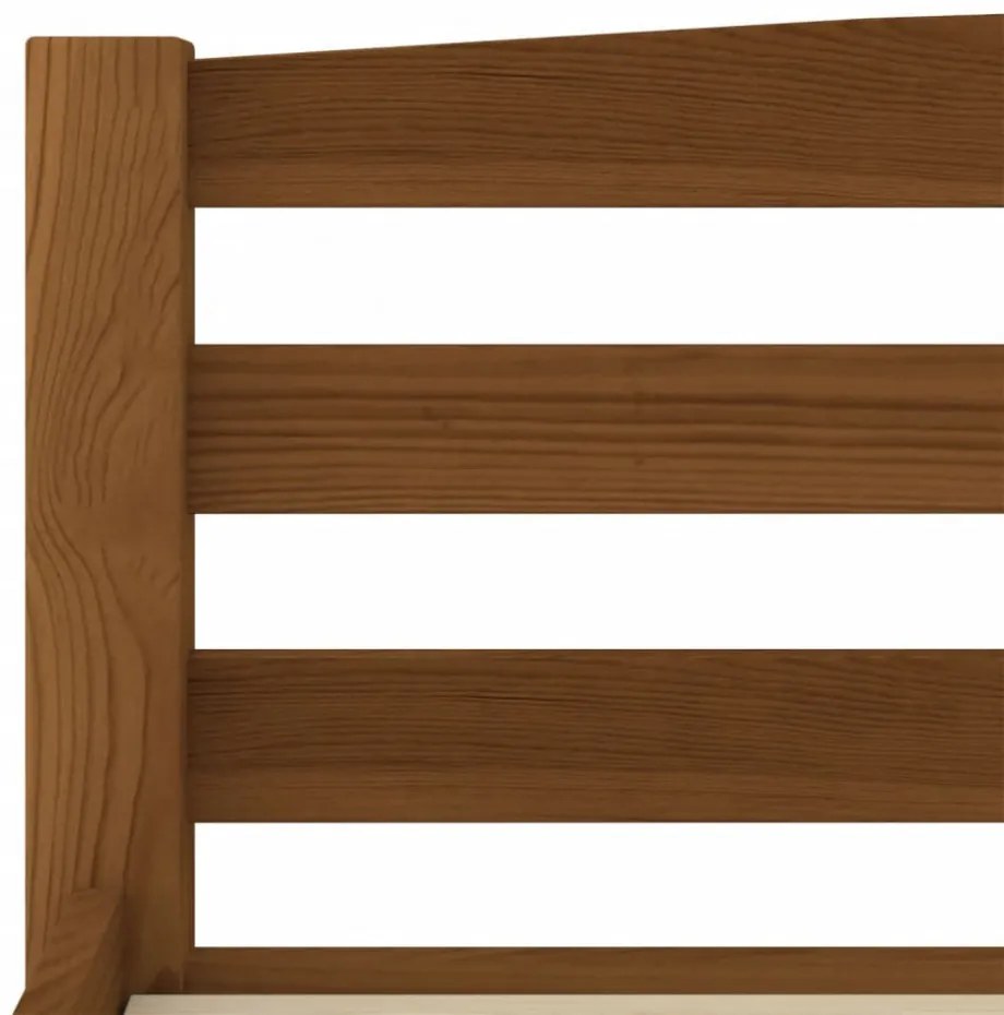 mézbarna tömör fenyőfa ágykeret matrac nélkül 200 x 200 cm