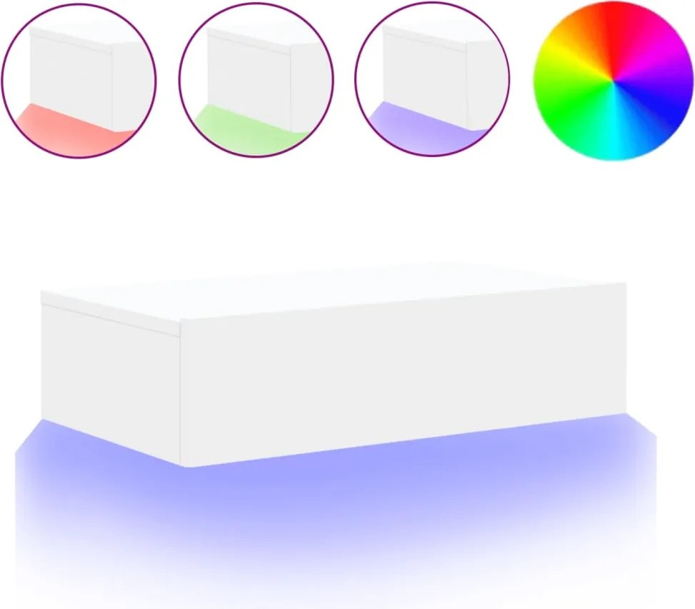vidaXL fehér TV-szekrény LED-lámpákkal 60x35x15,5 cm
