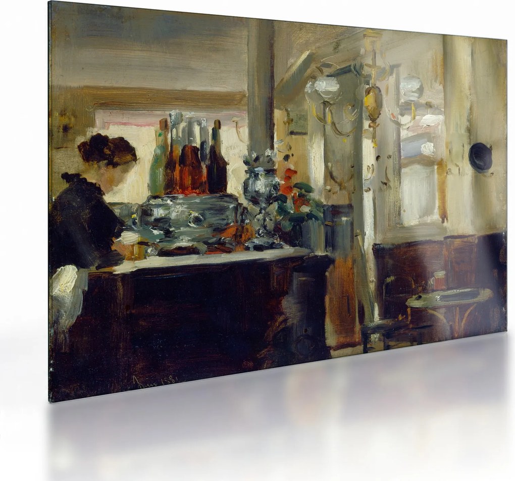 Üveg kép - Style of Edouard Manet, Bon Bock Cafe, reprodukciók (70x50 cm)