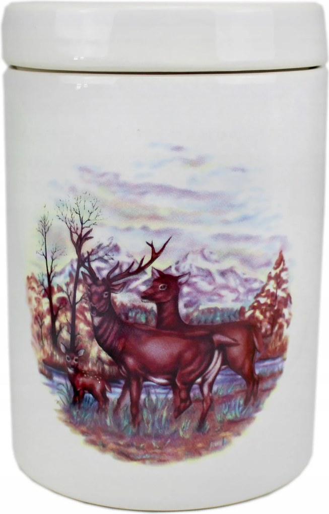 0,9l-es kerámia tartály szarvas vadász motívummal díszítve