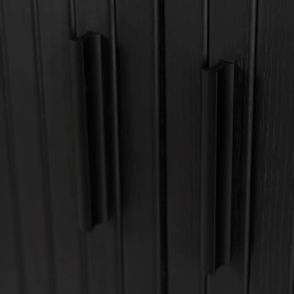 Kétajtós, tolóajtós komód 100 cm méretben, fekete színben TRISH