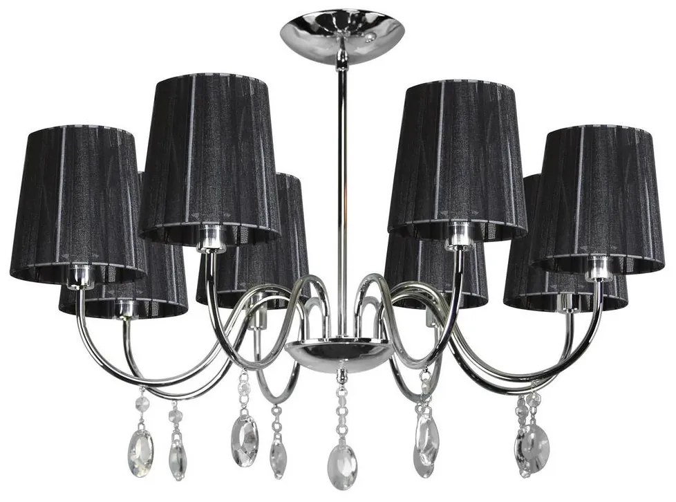 Csillár rúdon SORENTO 8xE14/40W/230V fekete