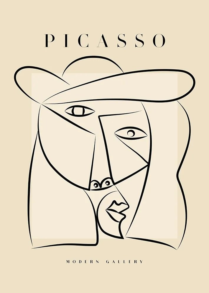 Picasso absztrakt arc Poszter 30x40cm vonal #707