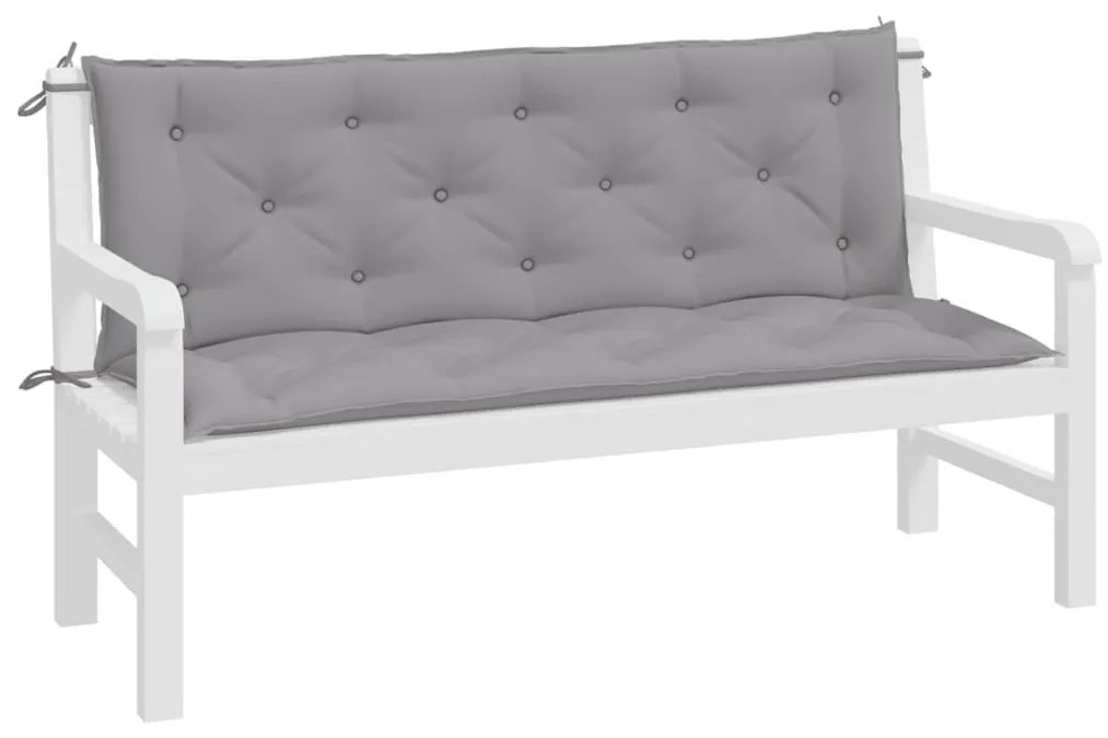 2 db szürke oxford szövet kerti padpárna 150 x 50 x 7 cm