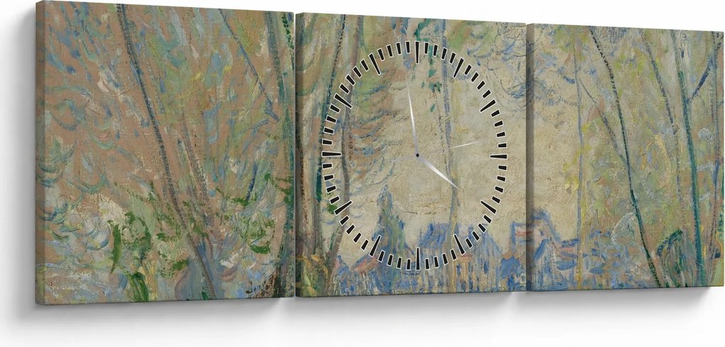 Kép - Claude Monet, Woman Seated under the Willows, reprodukciók (órával) (90x30 cm)