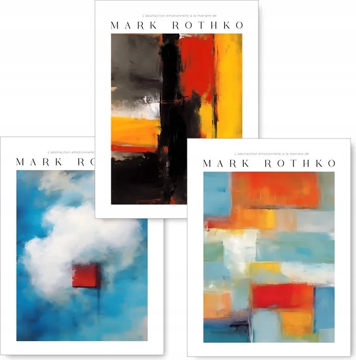 Absztrakt Rothko 3 db-os poszter szett 21x30 cm kép #347