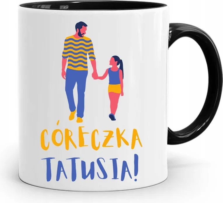 Bögre Fekete Ajándék Apuka Lányának fényképes nyomattal