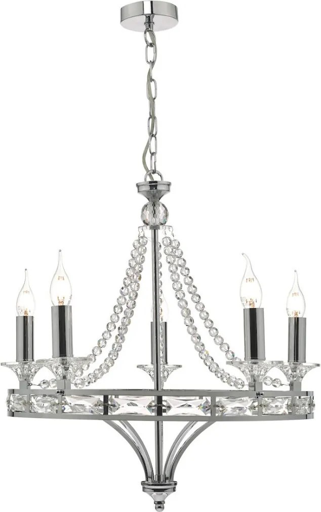 DAR LIGHTING MAB0550 MABRY Klasszikus Csillár Csiszolt Króm E14 IP20