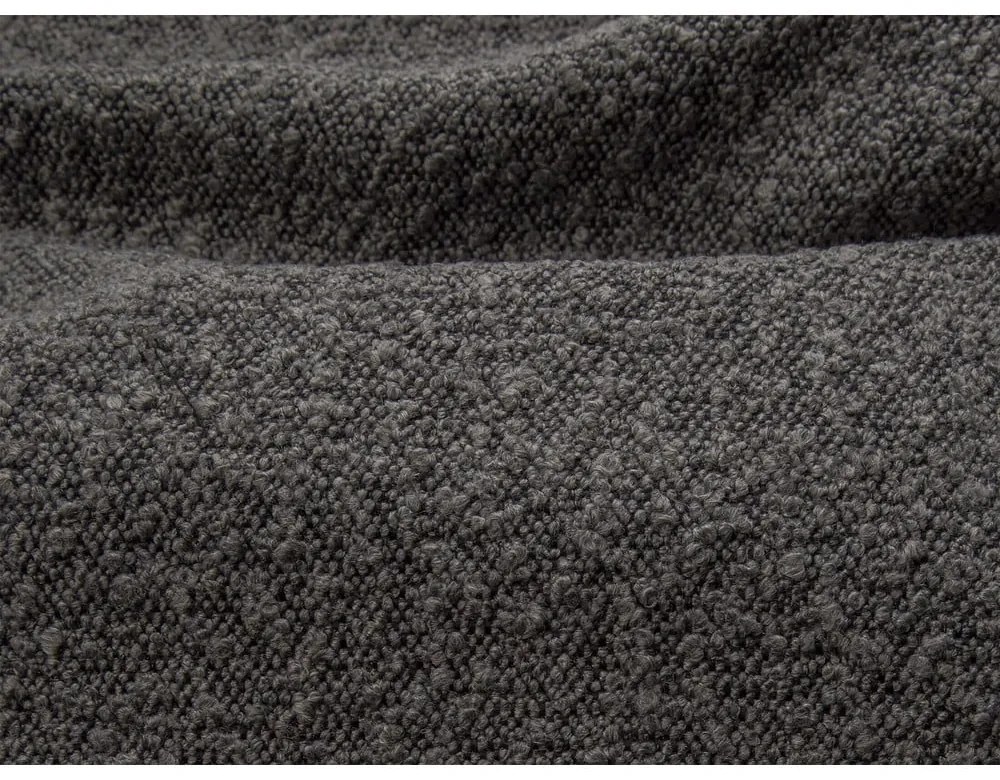 Sötétszürke kárpitozott ágyneműtartós franciaágy ágyráccsal 200x200 cm Simon Darren – Micadoni