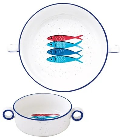 Porcelántál füllel 12cm, Sardine&#039;s Party