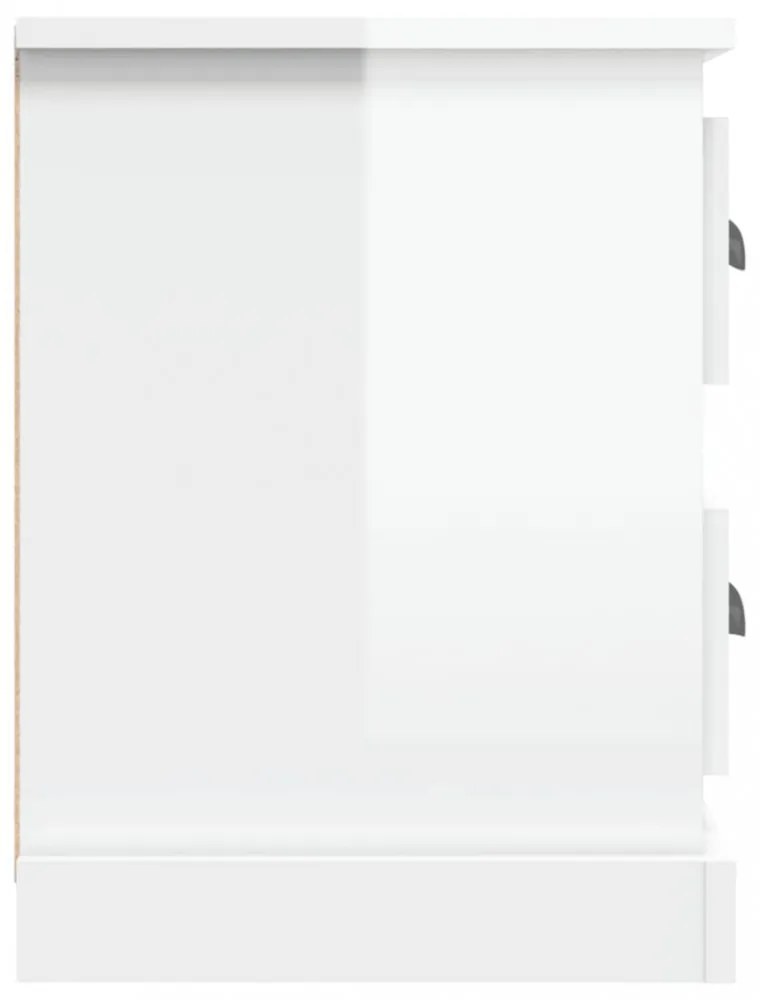 magasfényű fehér szerelt fa TV-szekrény 102 x 35,5 x 47,5 cm