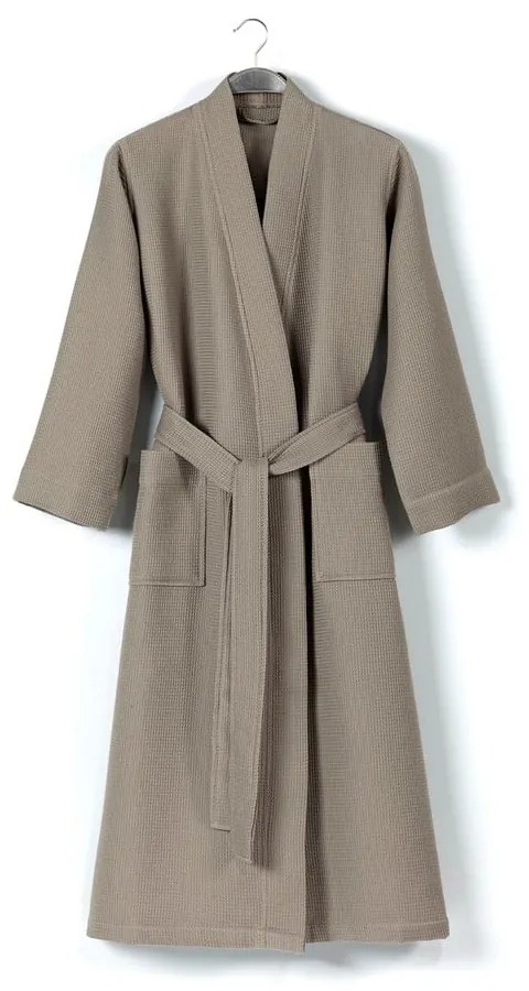 Bézs pamut fürdőköpeny XL Mia Waffle - Foutastic