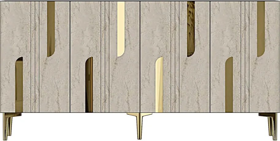 Nota komód, antracit-travertin, 150 cm – TR555CHM1698