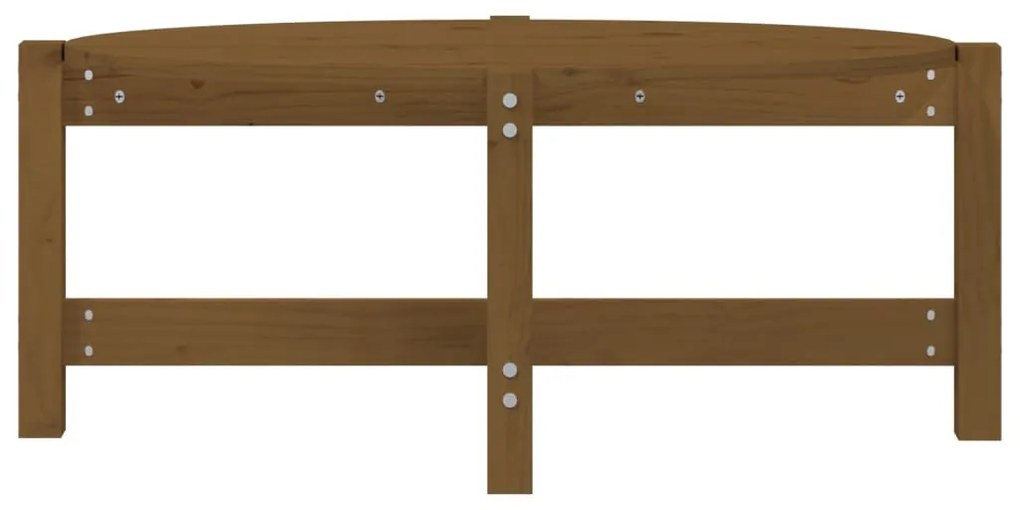 Mézbarna tömör fenyőfa dohányzóasztal 87 x 48 x 35 cm