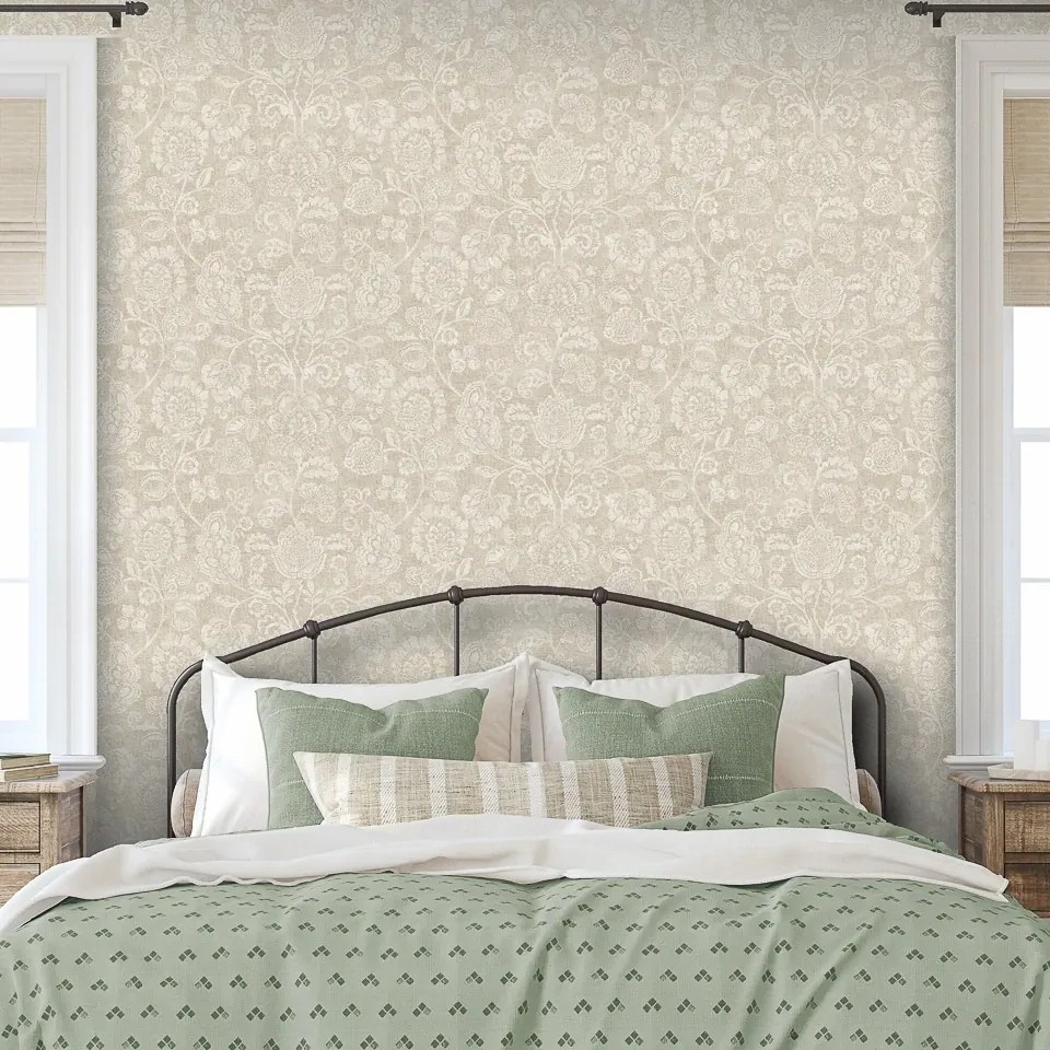 Arthouse Signature 2 Heritage Trail bézs-szürke virágos vinyl tapéta – 100194AH