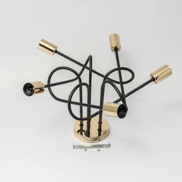 Felületre szerelhető csillár OXFORD 5xE27/15W/230V arany/fekete