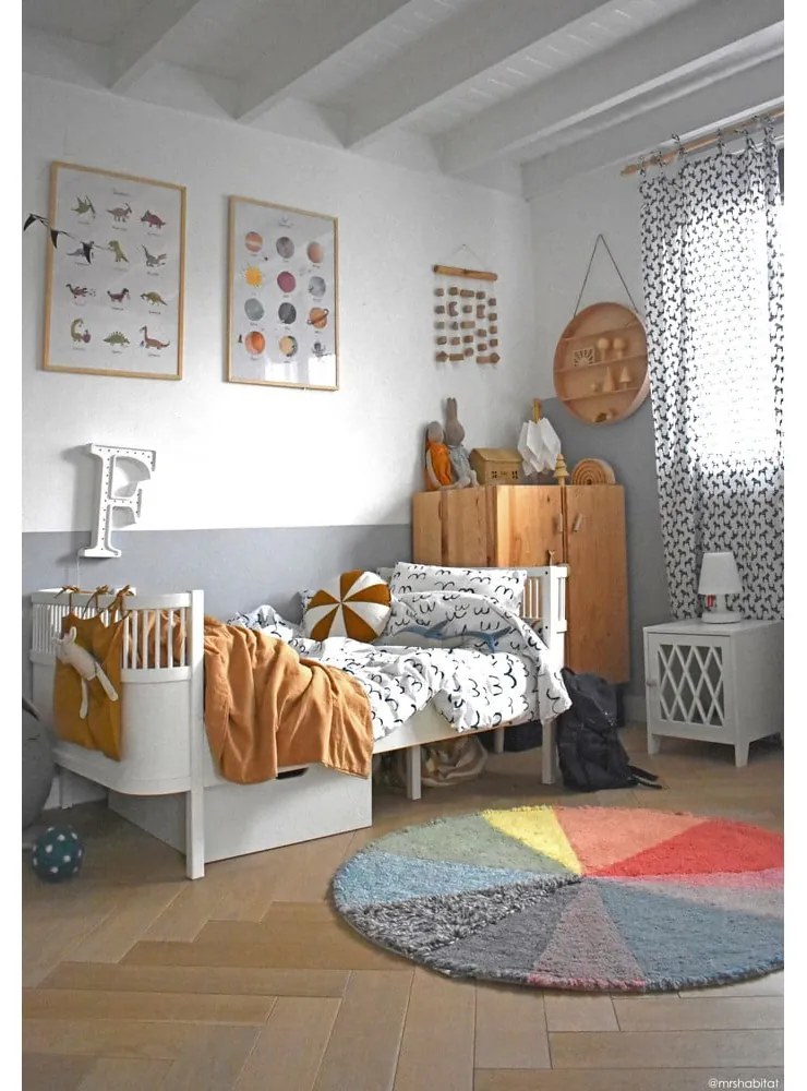 Mosható kézi szövésű gyapjú gyerek szőnyeg ø120 cm Pie Chart – Lorena Canals