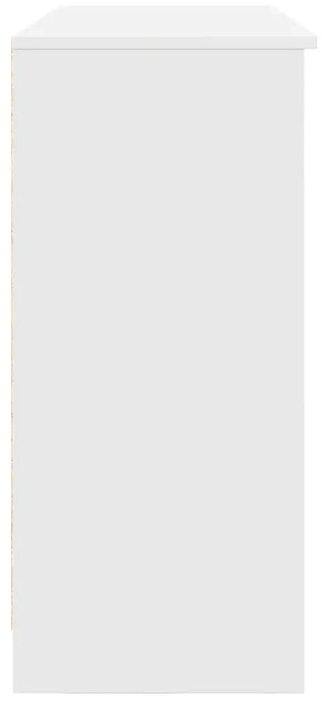 fehér szerelt fa tálalószekrény fiókos 101x35x76 cm