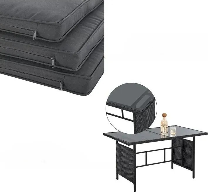 Juskys Rattan szett Turin - fekete