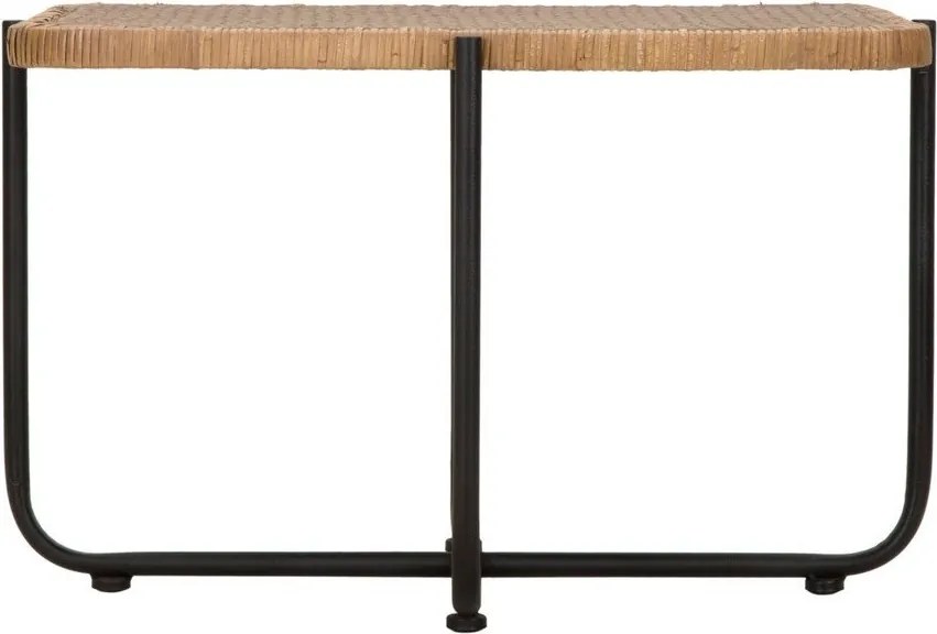 Fekete-natúr színű rattan dohányzóasztal 55x75 cm Cebu – Mauro Ferretti