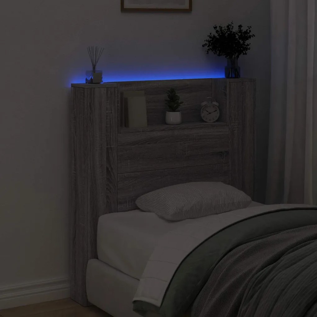 Fejtámla polcokkal Szürke Sonoma 100 x 16,5 x 103,5 cm Faanyag