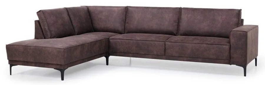 Barna bőrutánzat sarokkanapé (bal oldali) Copenhagen – Scandic