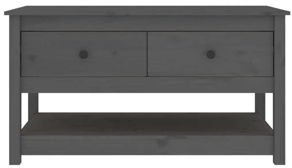 Szürke tömör fenyőfa dohányzóasztal 102 x 49 x 55 cm