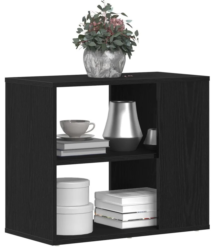 vidaXL Széf fiókkal Fekete tölgy 60 x 30 x 50 cm Faanyag