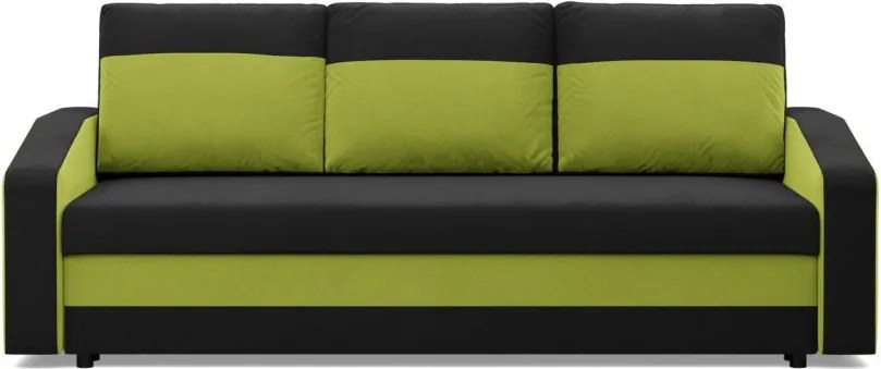 Hewlet kanapéágy, szövet anyag, bonell töltet, fekete - zöld