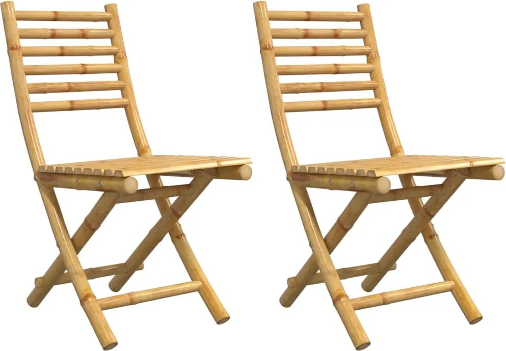 vidaXL 2 db összecsukható bambusz kerti szék 43x54x88 cm